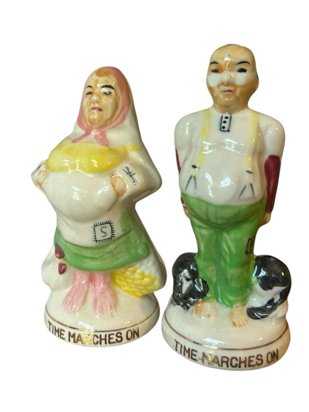 Vintage 1950’s “Before & After” Bride & Groom Salt & Pepper Shakers